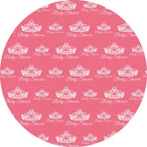 Lofaris White Crown Round Pink Baby Shower Backdrop For Girl